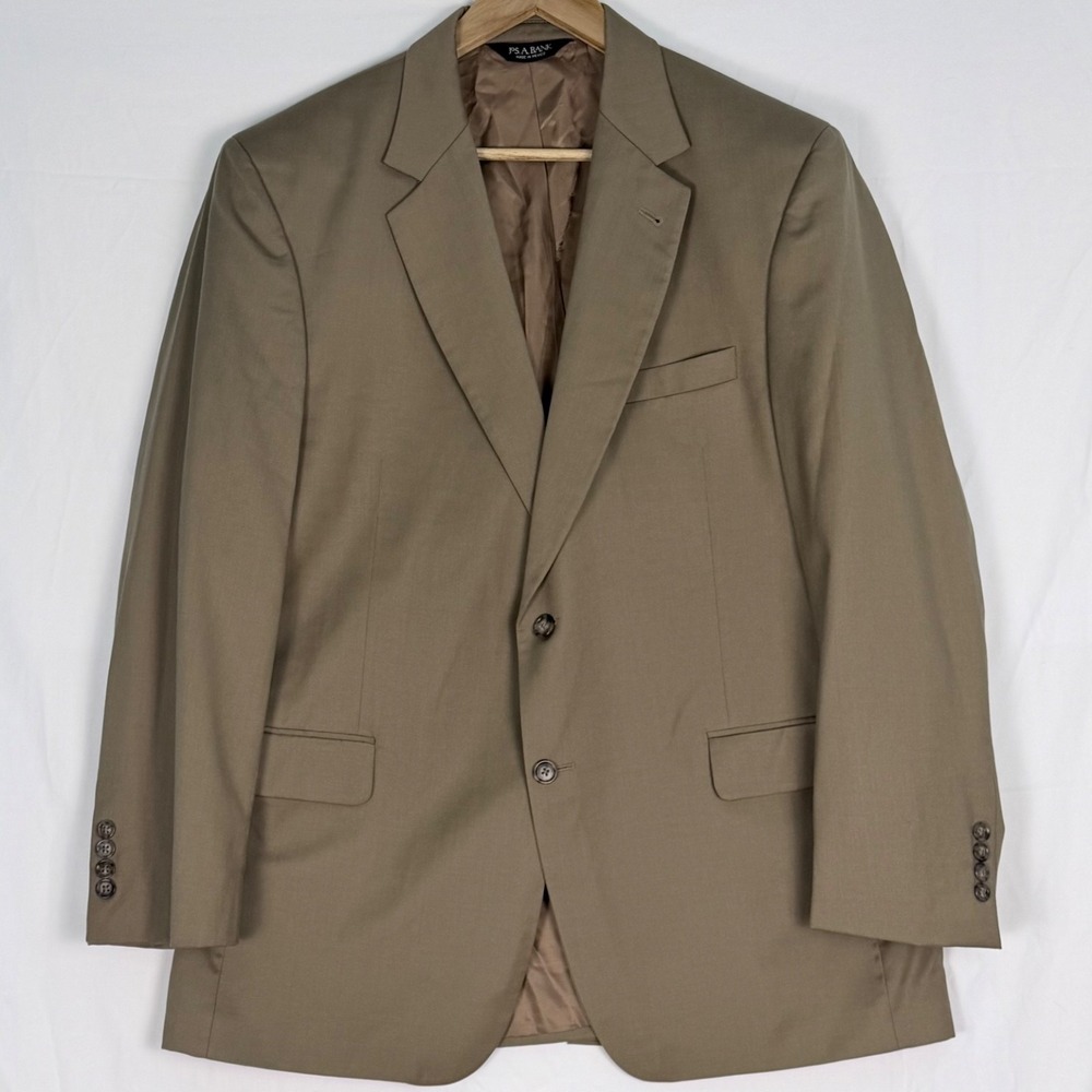 Jos A Bank Mens Blazer Sport Coat 44R Brown Wool Executive Professional - Picture 2 of 12